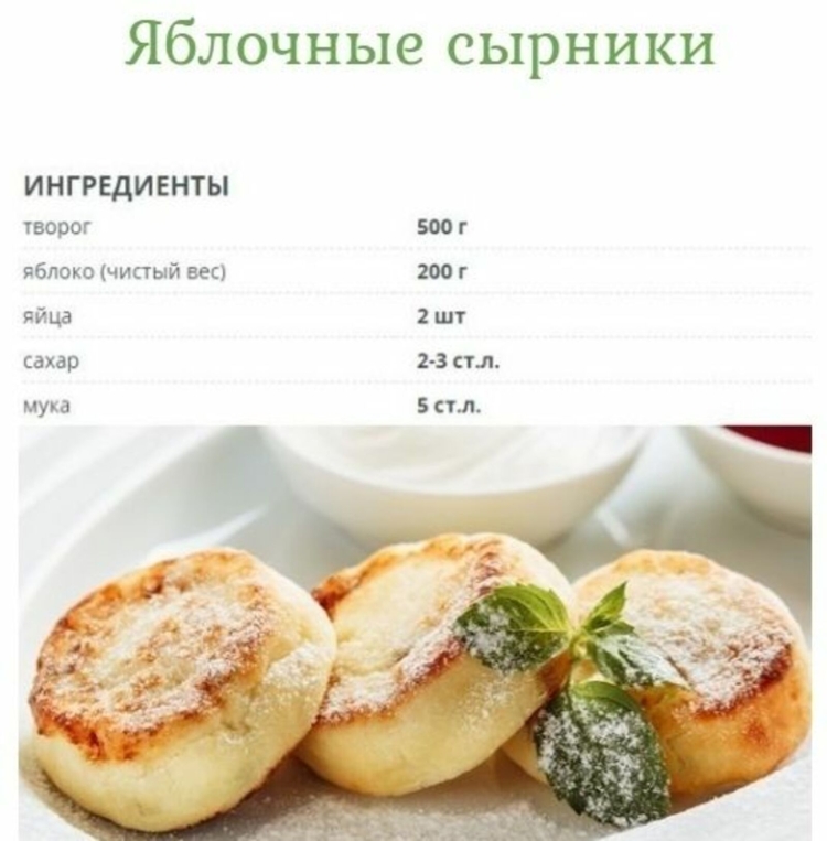 Сырники калорийность