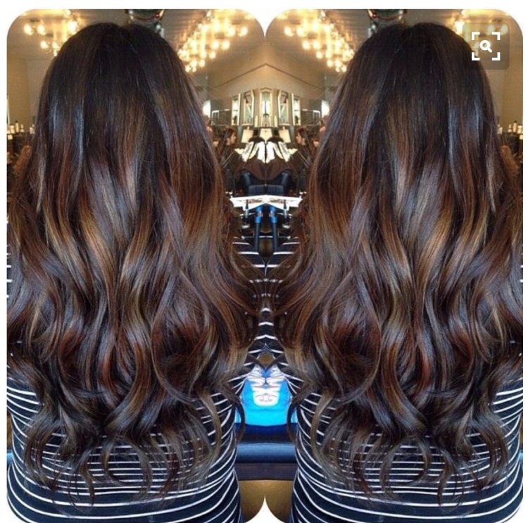 Окрашивание волос шатуш на черные волосы