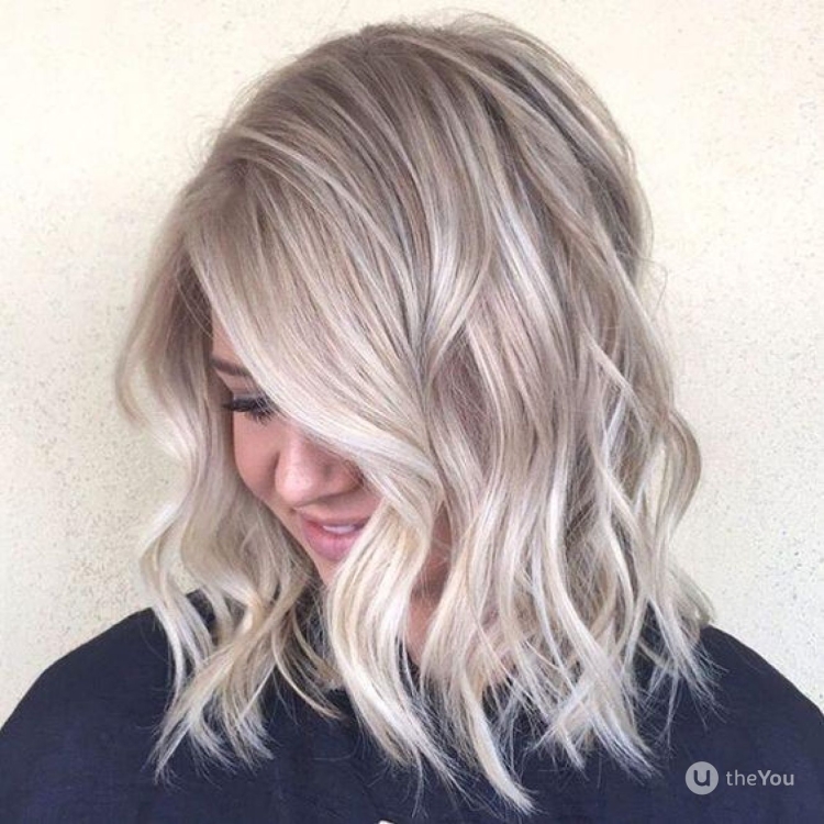 Каре омбре блонд платина