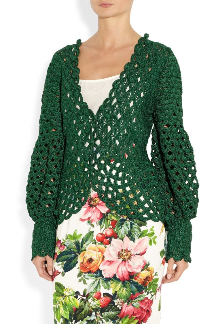 Зеленый жакет Оскар де ла рента