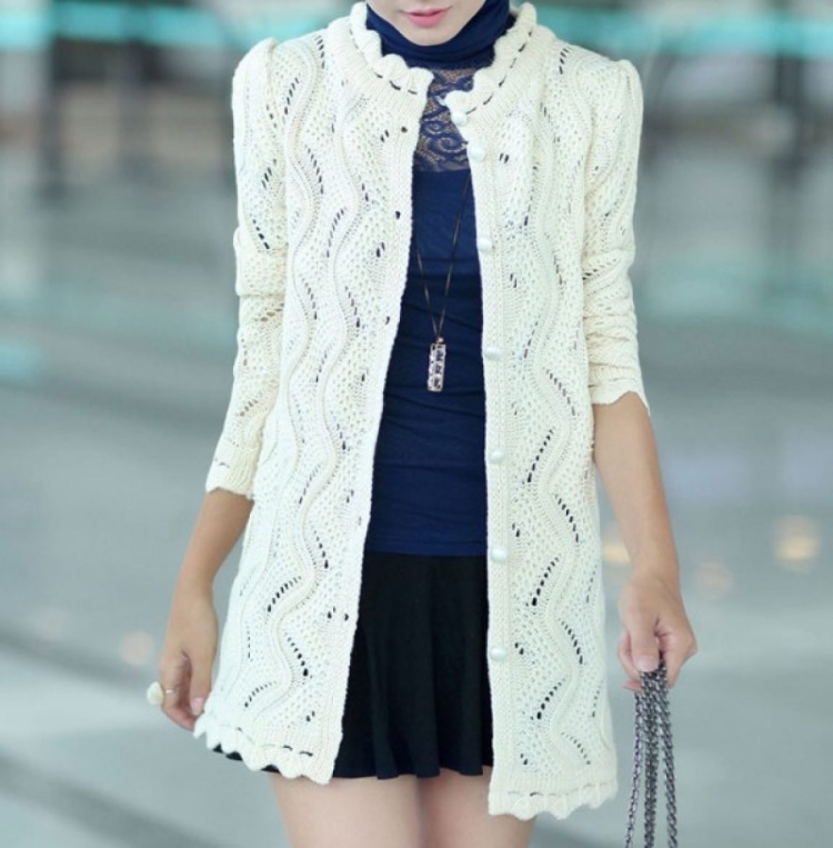 Кардиган женский ажурный