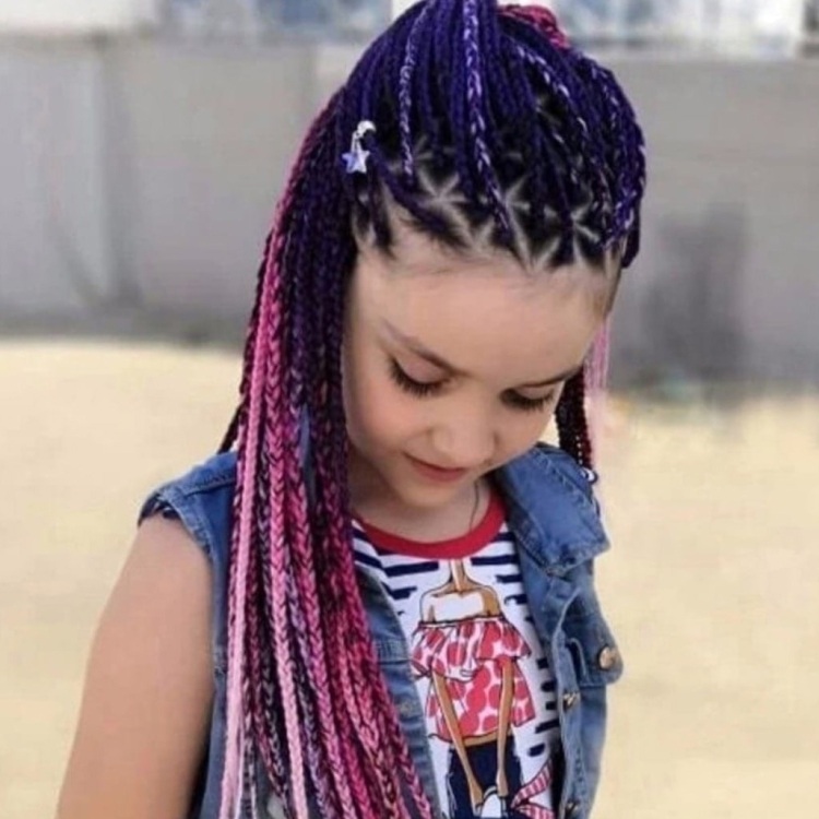 Детские афрокосы с канекалоном