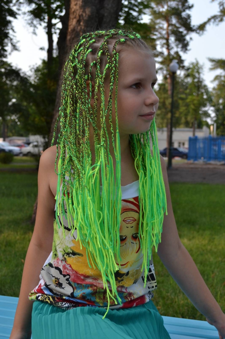 Детские афрокосы с канекалоном