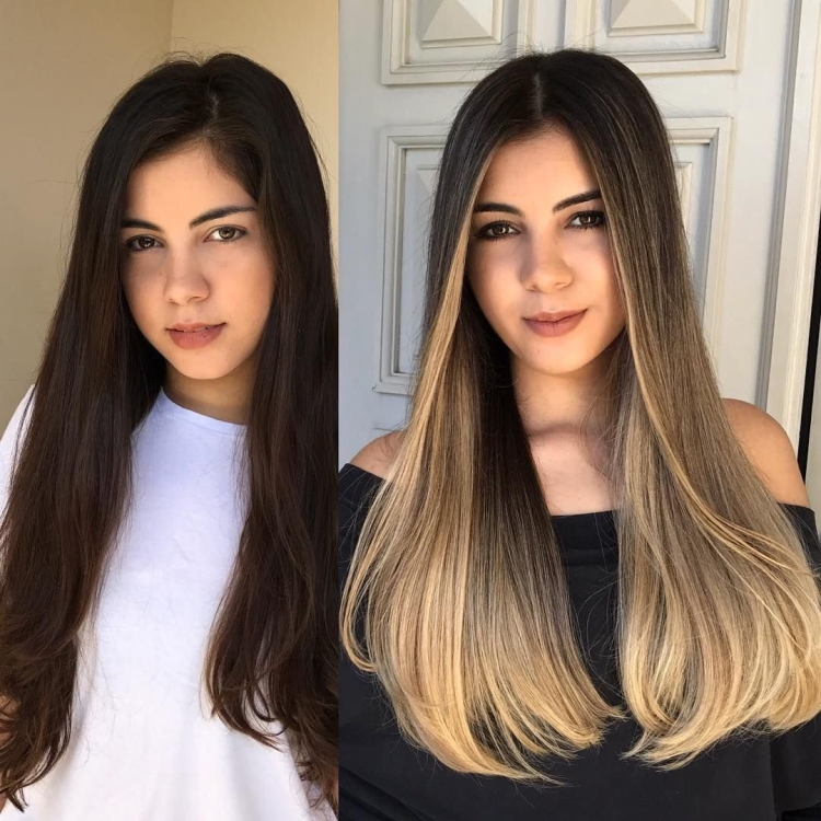 Контуринг волос на темные волосы