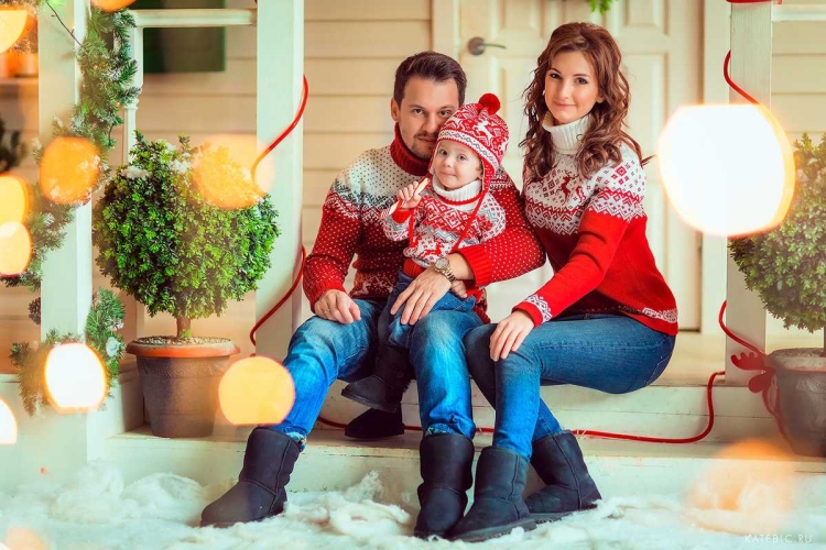Новогодняя фотосессия семейная