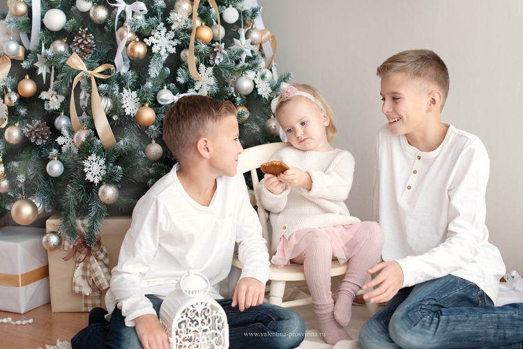 Новогодняя фотосессия семейная в студии образы