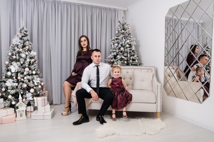 Новогодняя семейная съемка в студии
