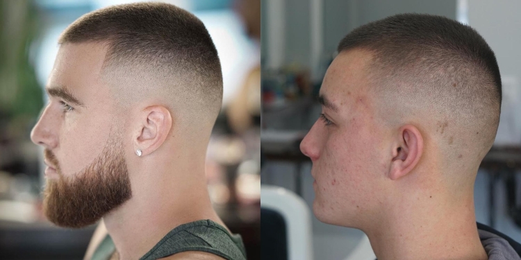 Мужские короткие стрижки полубокс армейский