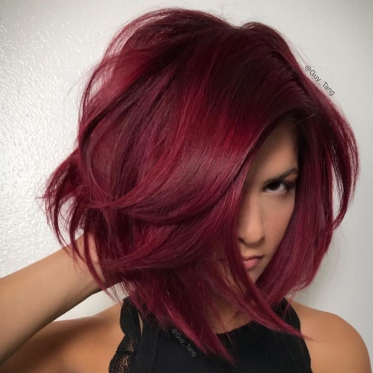 Бордовые волосы