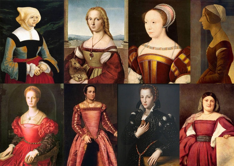 Итальянские женские прически эпохи Возрождения 16 ве