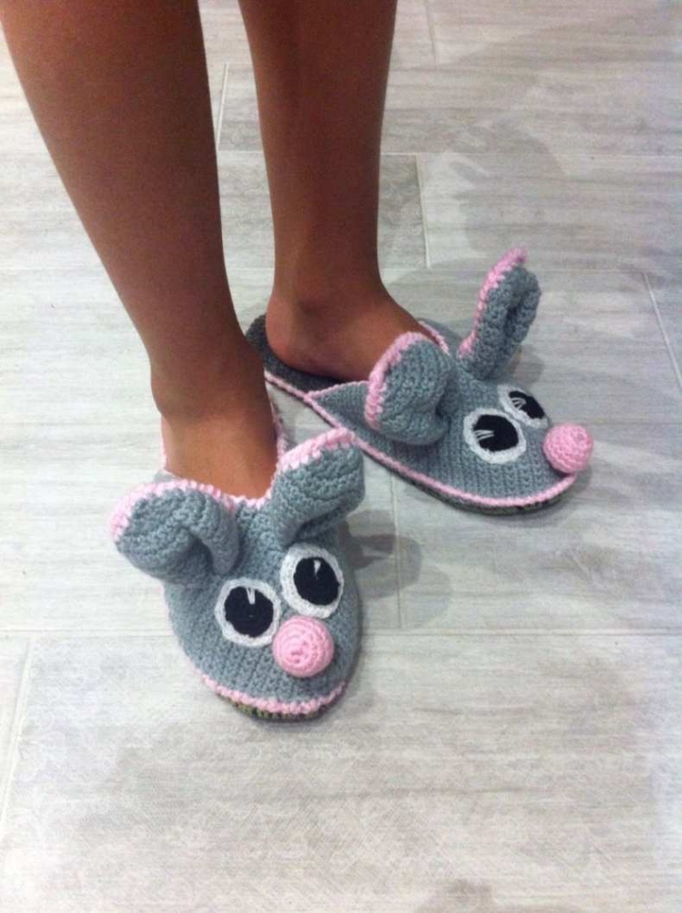 Вязаные тапочки