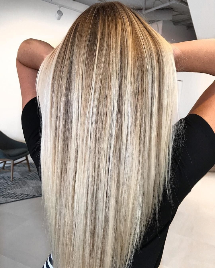 Омбре балаяж на светлые волосы прямые