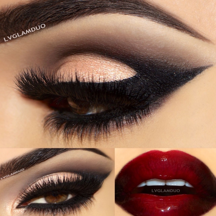 Черные тени и красная помада