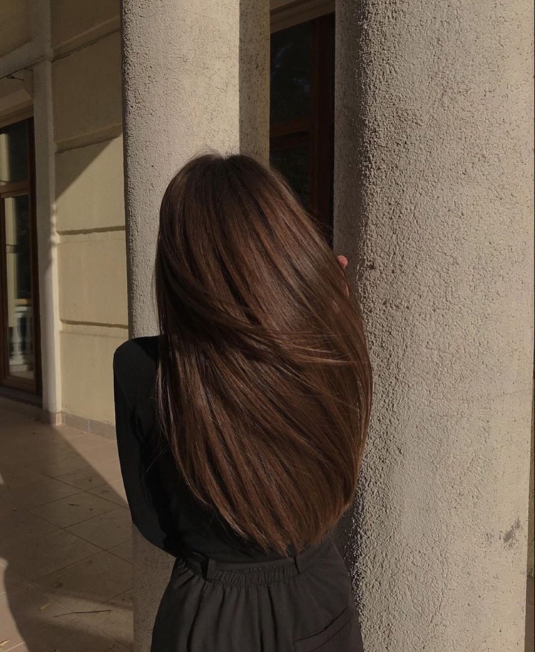 Длинные каштановые волосы