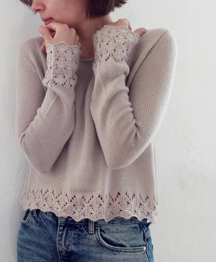 Манжеты спицами для свитера