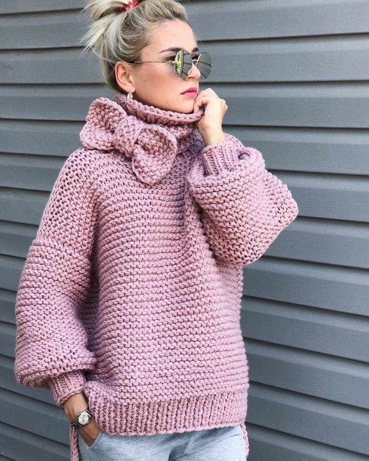 Свитер крупной вязки