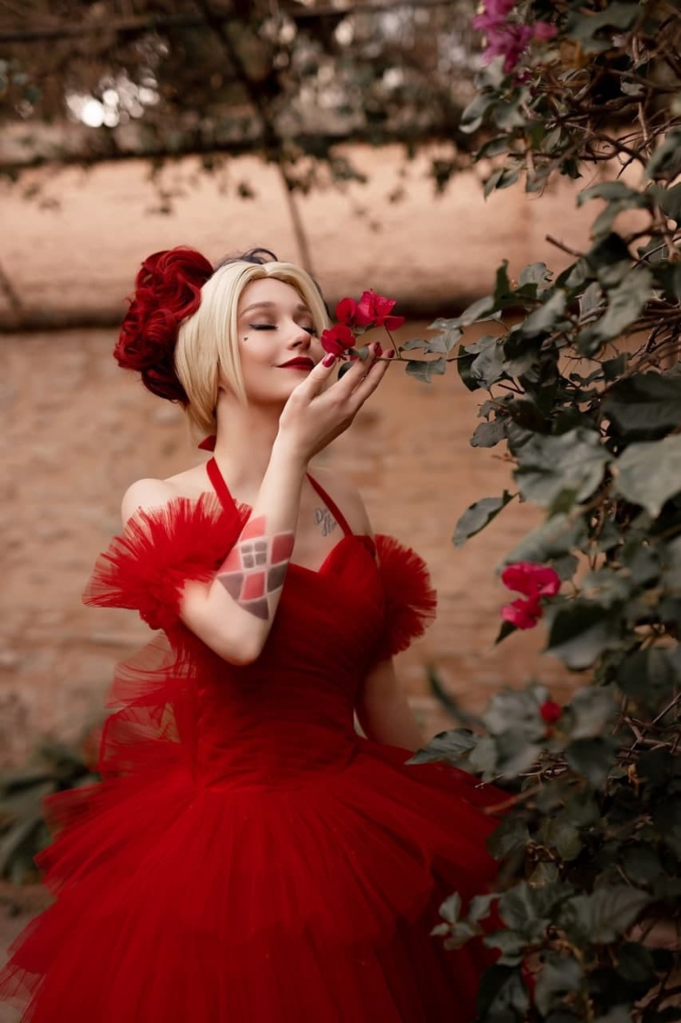 Харли Квин в крамном платье