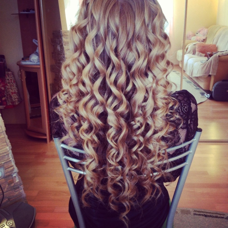 Укладка плойкой на длинные волосы