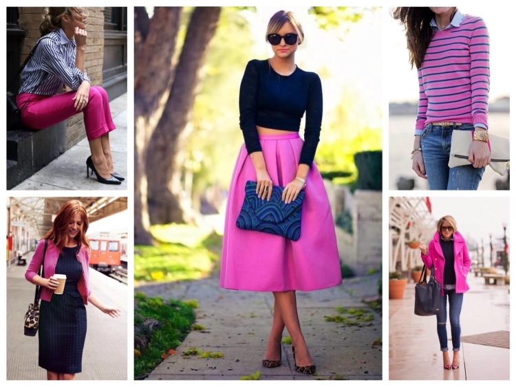 Сочетание темно синего и розового