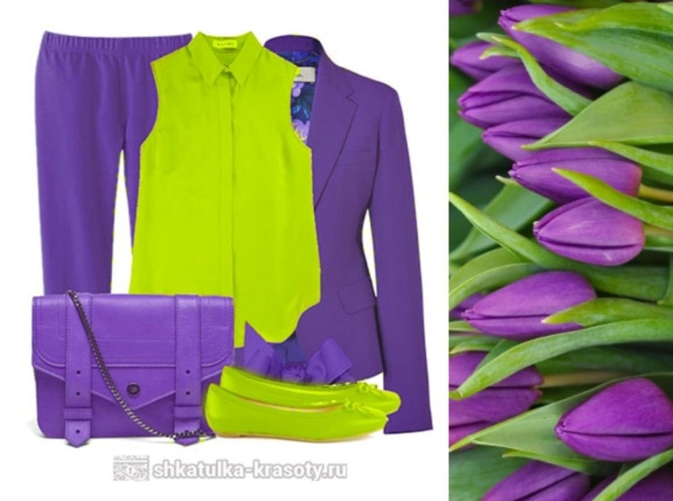 Сочетание с салатовым