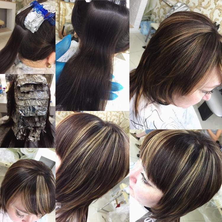 Штопка на темные волосы