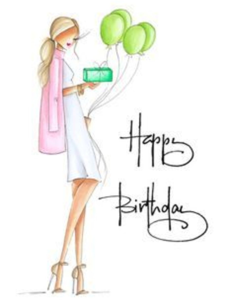 Фэшн иллюстрация день рождения