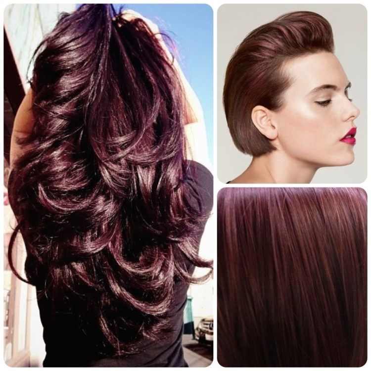 Коричнево-фиолетовый цвет волос