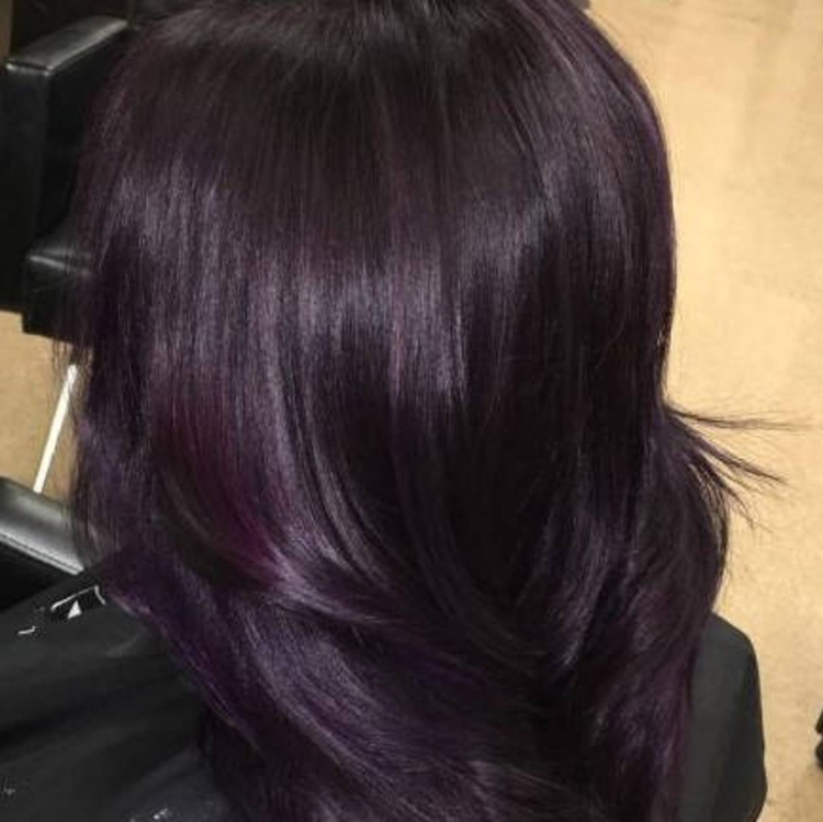 Цвет волос черный баклажан