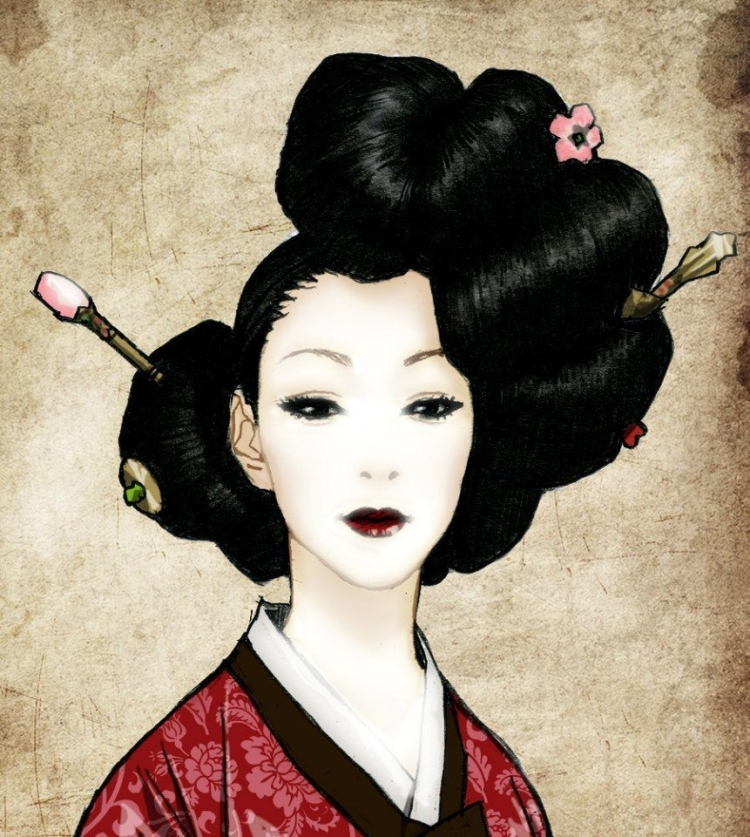 Прическа гейши