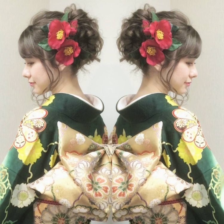 Японские прически под кимоно