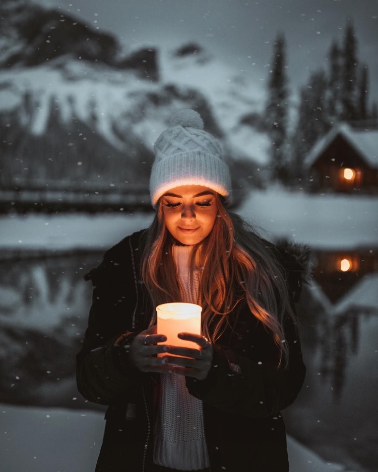 Зимняя фотосессия на улице девушка