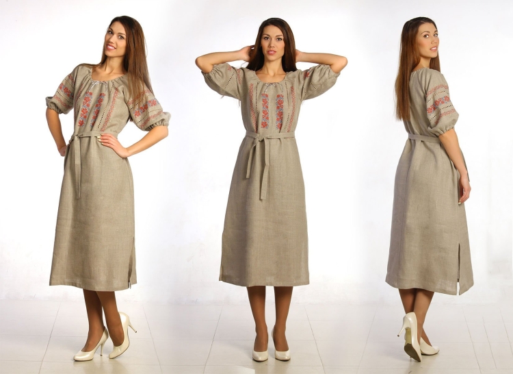 Платье изо льна