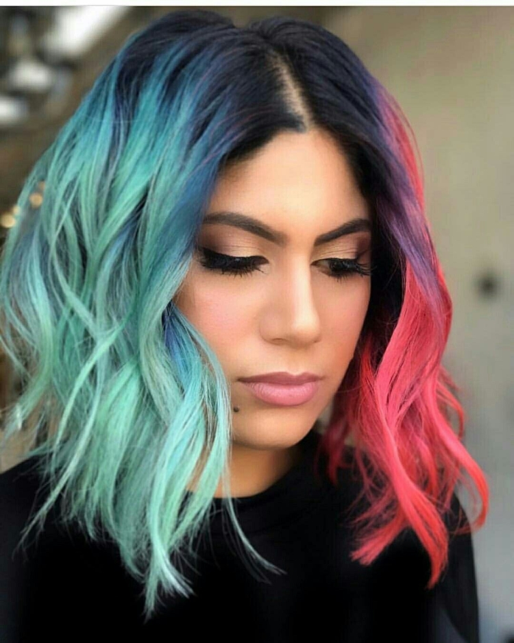 Яркое окрашивание волос