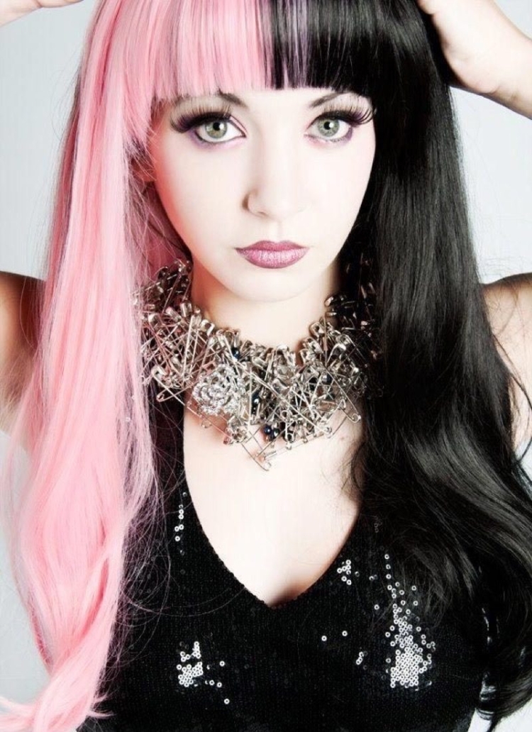 Сплит Хеар черно розовый