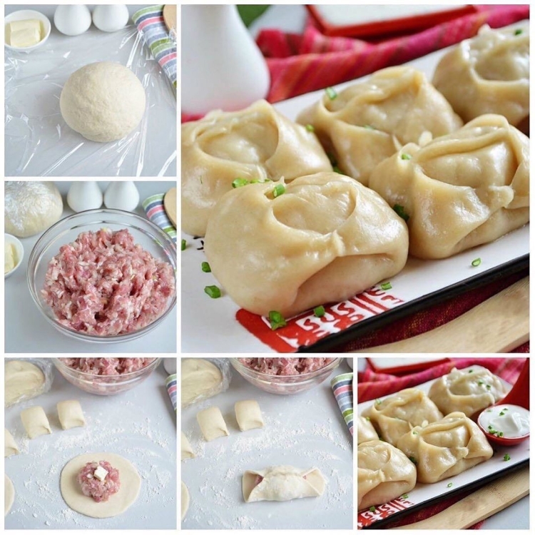 Манты из теста для чебуреков