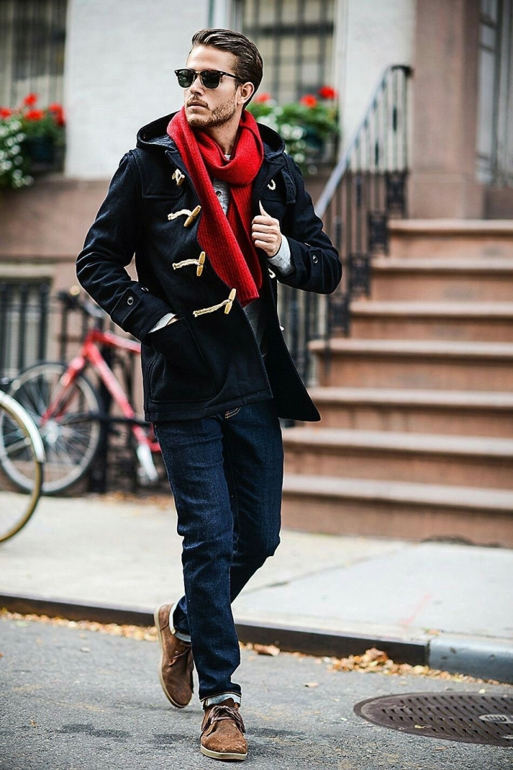 Пальто дафлкот стрит стайл мужчины