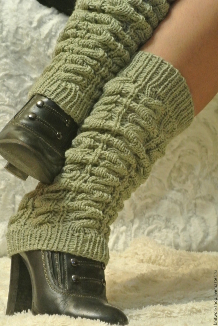 Вязаные гетры на ботинки
