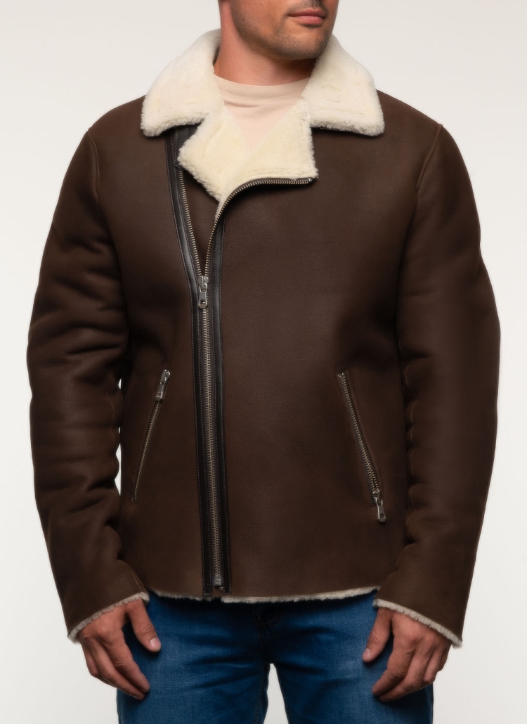 Дубленка мужская коричневая Perre