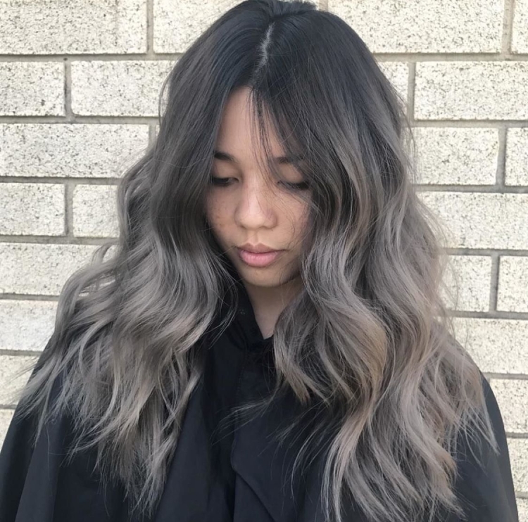 Черно серое омбре