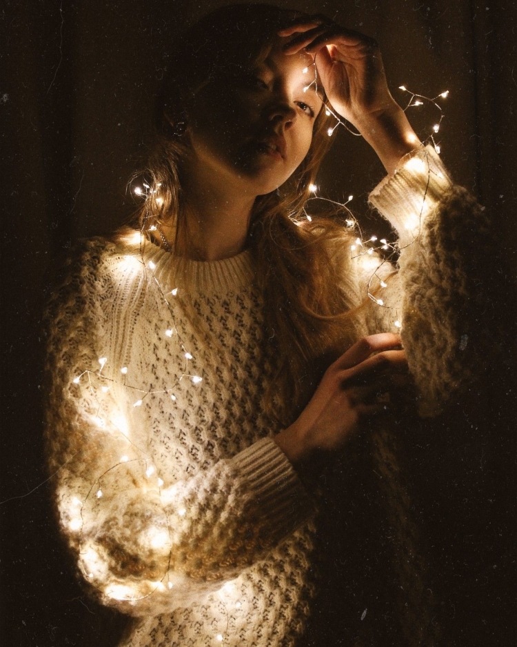 Фотосессия с гирляндой