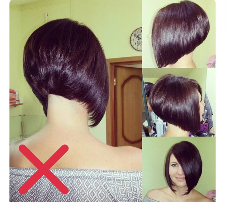 Боб каре с удлинением затылок