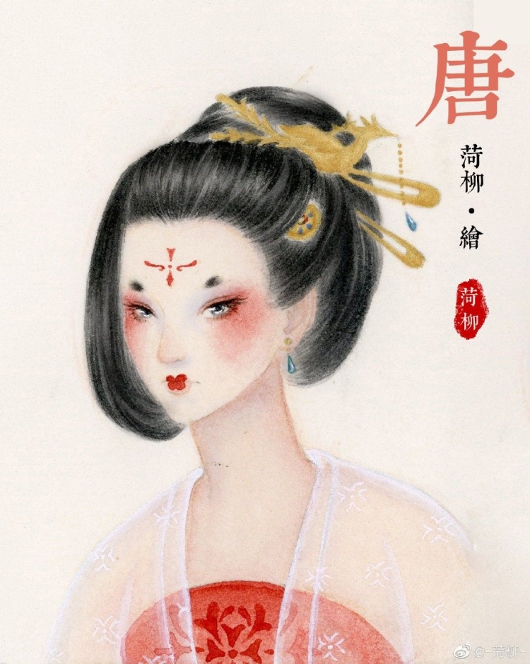 Прически династии Тан