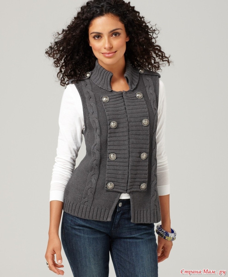 Жилет Эсприт серый вязаный
