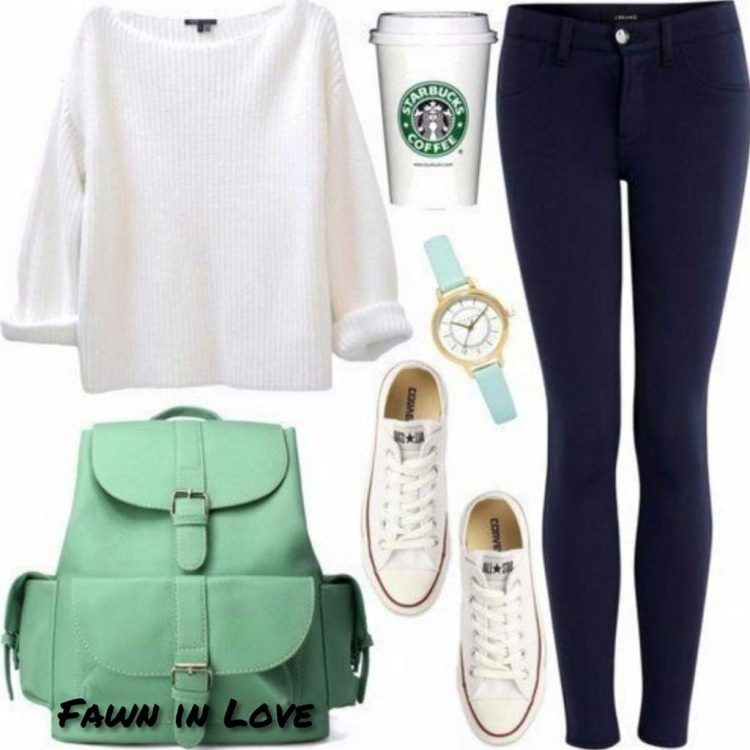 Луки одежды для девушек в школу