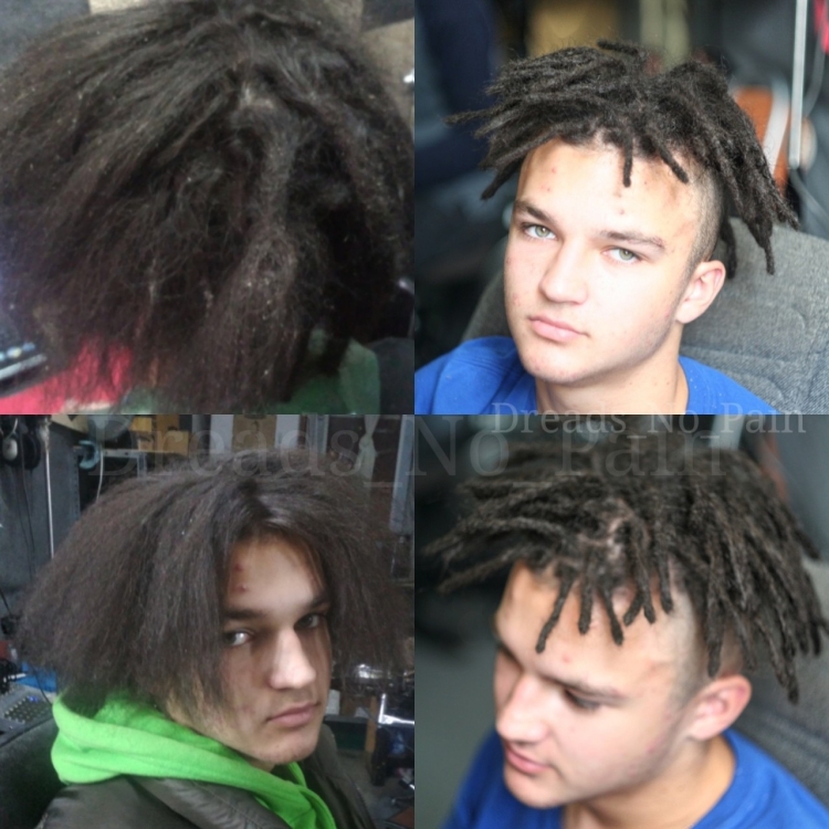 Дреды до и после заплетения