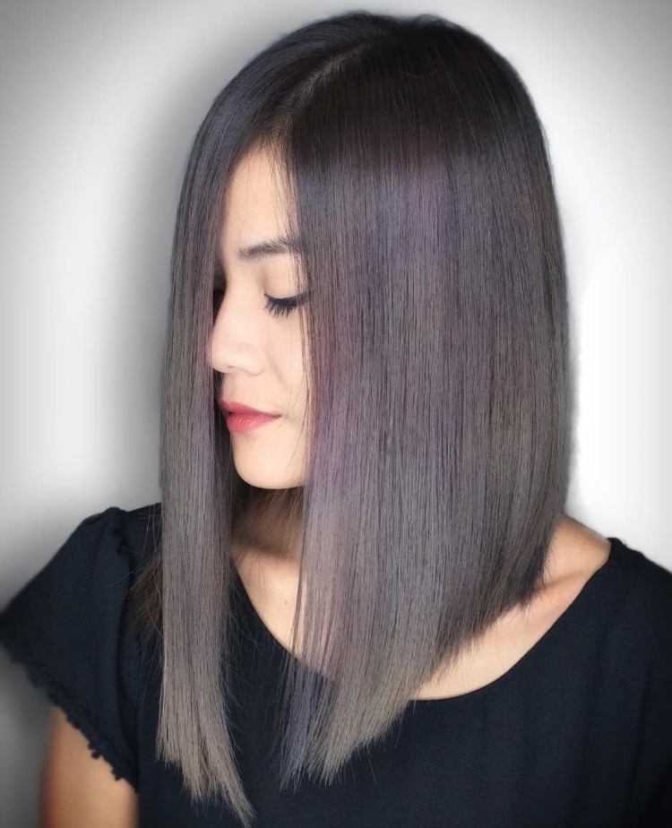 Удлиненное каре на длинные волосы