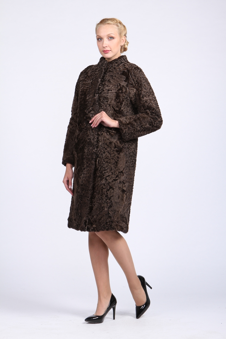 Шуба манто из каракуля