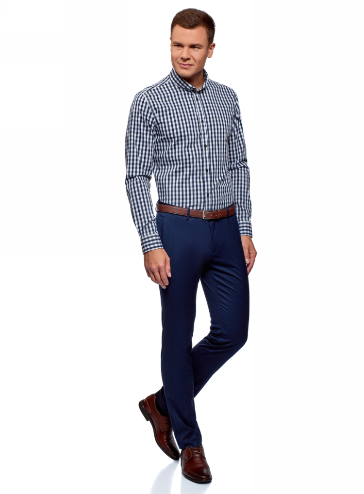 Oodji рубашка мужская в клетку