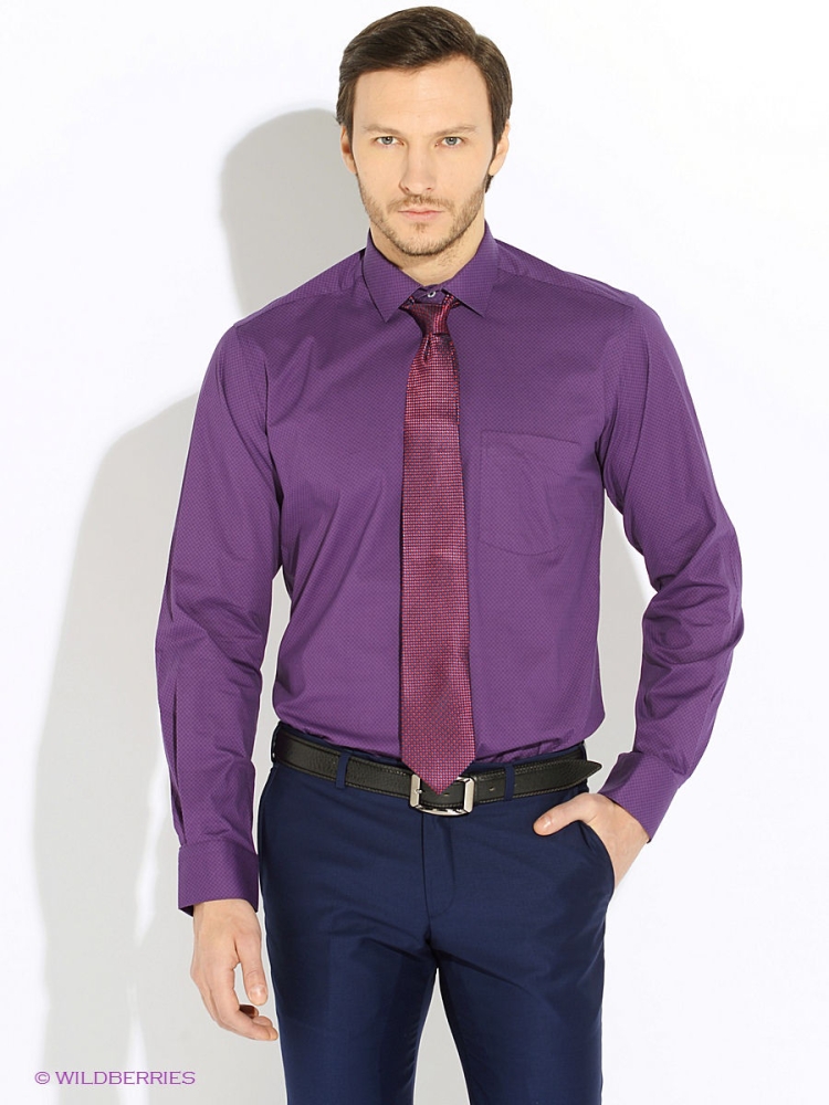 Темно фиолетовая рубашка мужская
