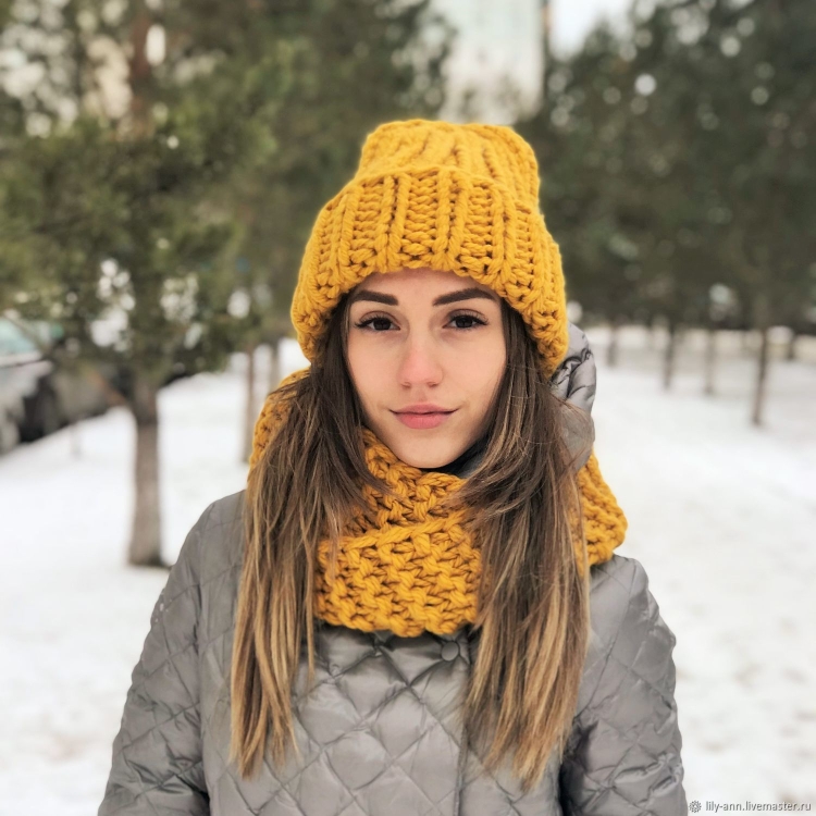 Шапка крупная вязка